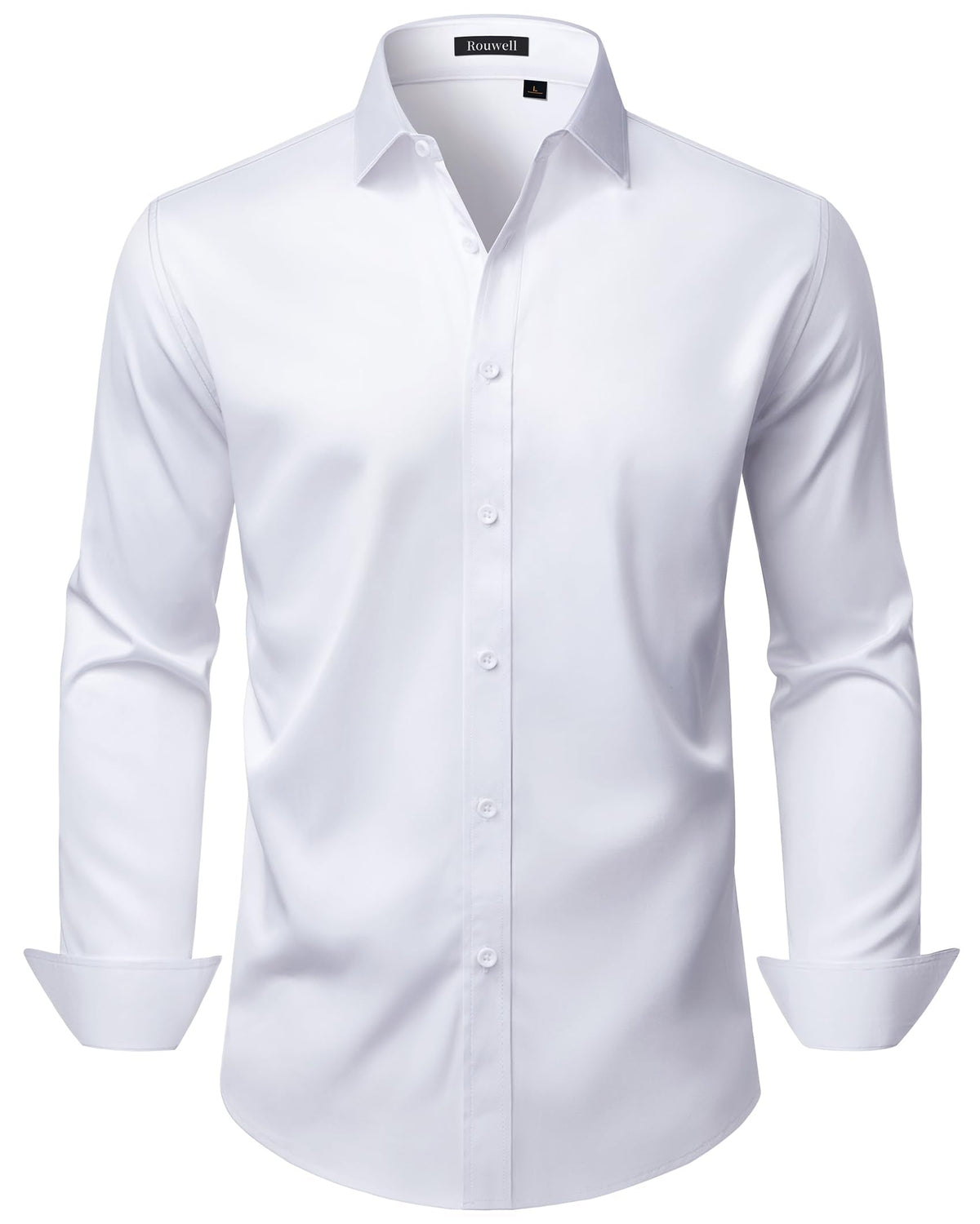 Mens Wrinkle Free Dress Shirts Regular Fit Business Button Down Shirt Formal Long Sleeve Wedding Stretch Shirts Jansha Store