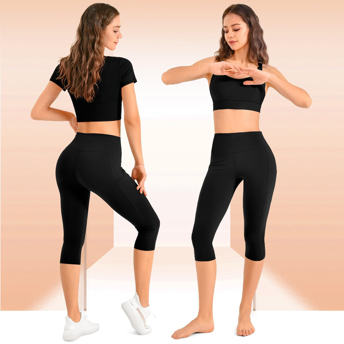 Leafigure 2-Pack High Waist Leggings with Pockets for Women Jansha Store