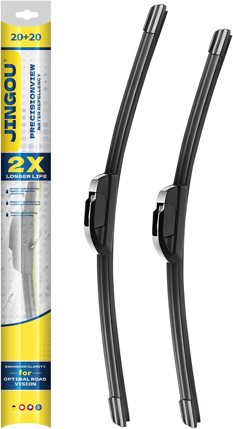20''+20'' Front Windshield Wiper Blades Compatible with 1999-2007 Ford F-150 Expedition/2003-2014 Ford E-150 OEM QUALITY Premium All-Season Automotive Replacement Wipers (Pack of 2) Jansha Store