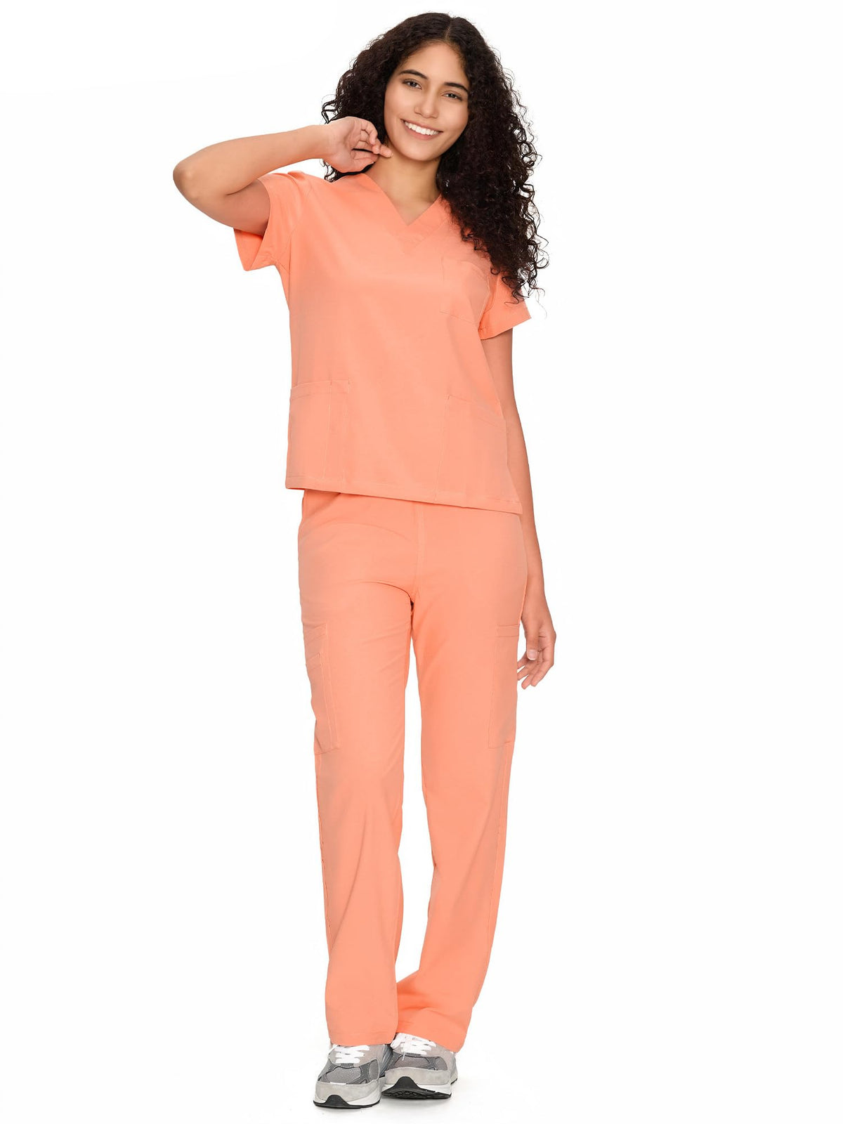 COZYFIT Scrubs for Women Set - V-Neck & Straight Leg Pants with 9 Pockets Jansha Store