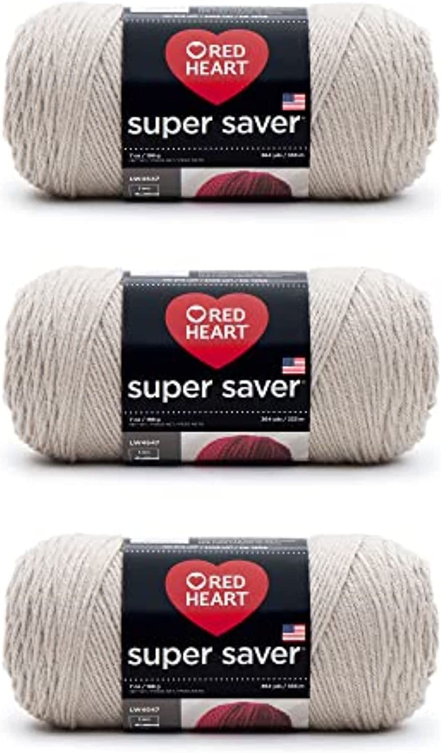 Red Heart Super Saver Yarn for Crocheting & Knitting, Medium Thyme, 3-Pack Jansha Store