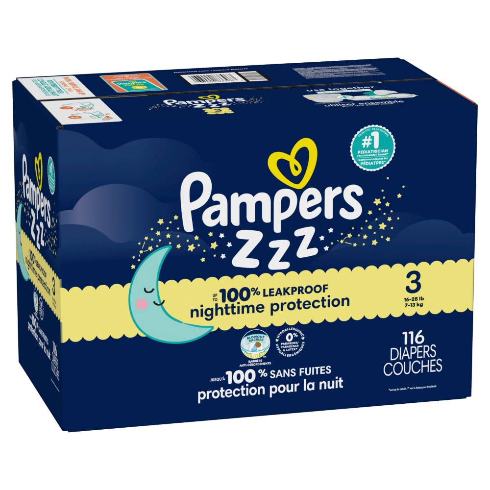 Pampers ZZZ Overnight Diapers, Size 7 (26-50 lbs), 36 Count, Nighttime Protection Disposable Baby Diaper Jansha Store