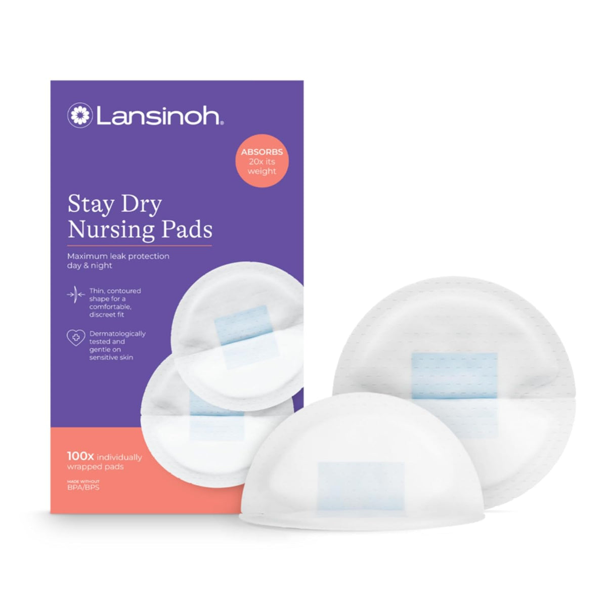 Lansinoh Stay Dry Disposable Nursing Pads, 100 Count Jansha Store