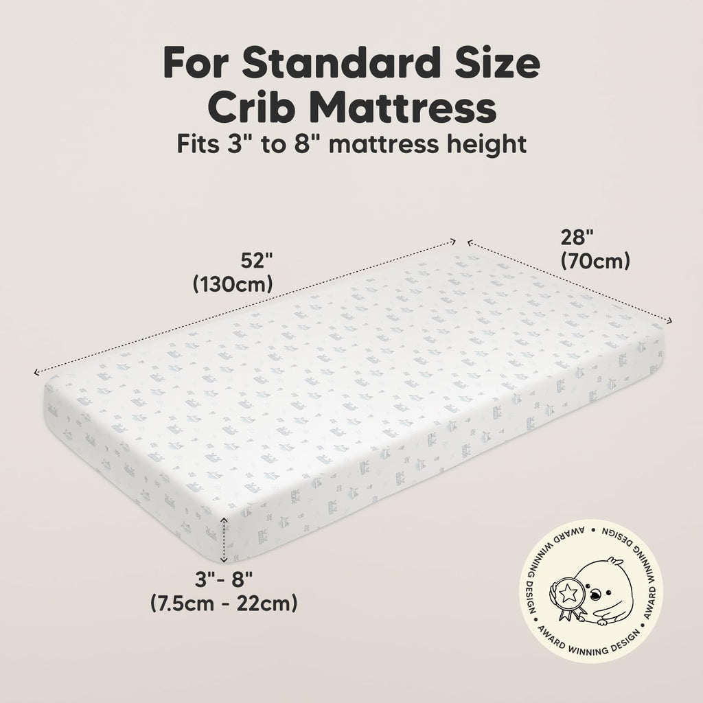 KeaBabies 2pk Organic Cotton Crib Sheets for Boys Girls 52x28, Soft White Jansha Store