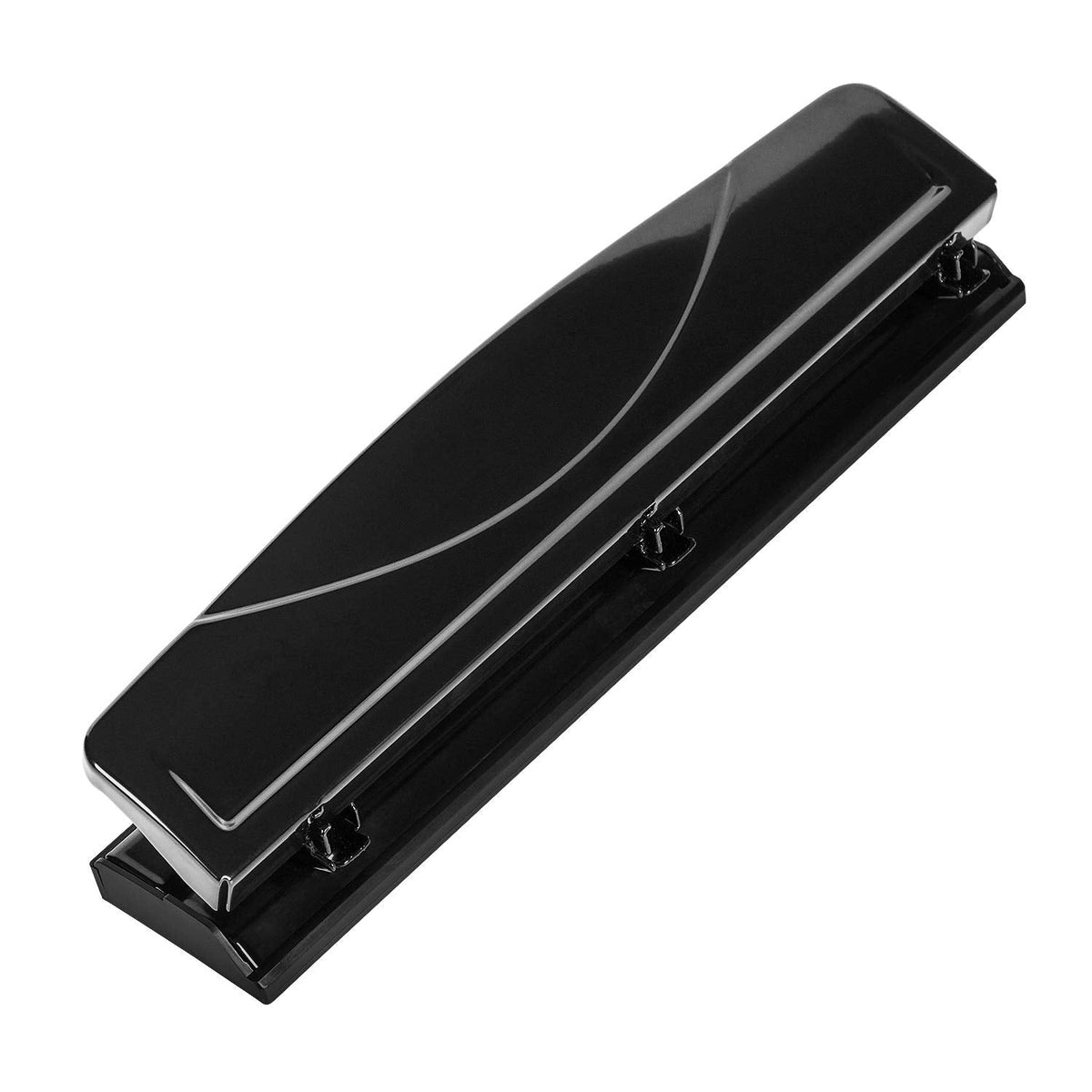 Amazon Basics 3 Hole Punch, 10 Sheet Capacity, Black, Easy-Clean Tray Jansha Store