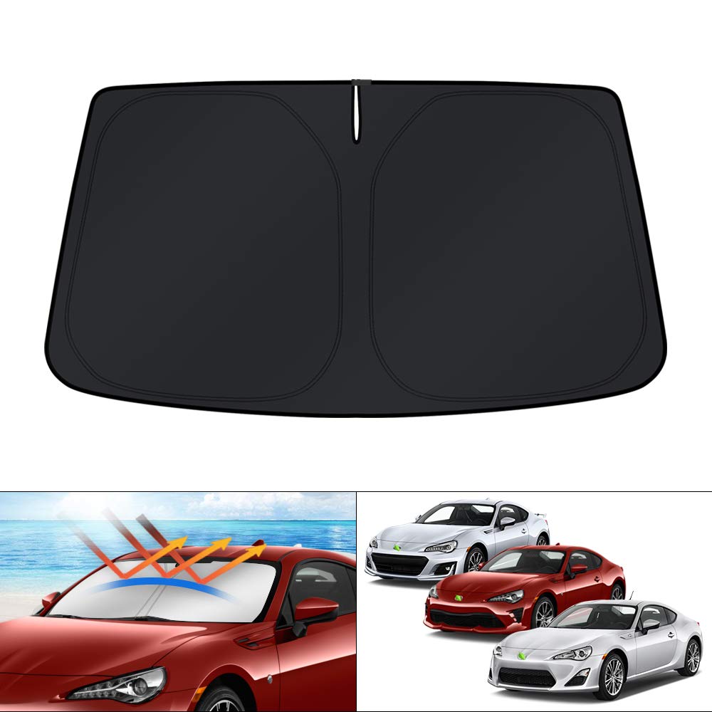 KUST Windshield Sun Shade for 2017-2026 Tesla Model Y/Model 3 Sunshade Accessories (Fit 2025-2026 Model Y Juniper / 2024 Model 3 Highland) Upgraded Foldable Sunshade, Blocks UV Rays Keep Car Cool Jansha Store