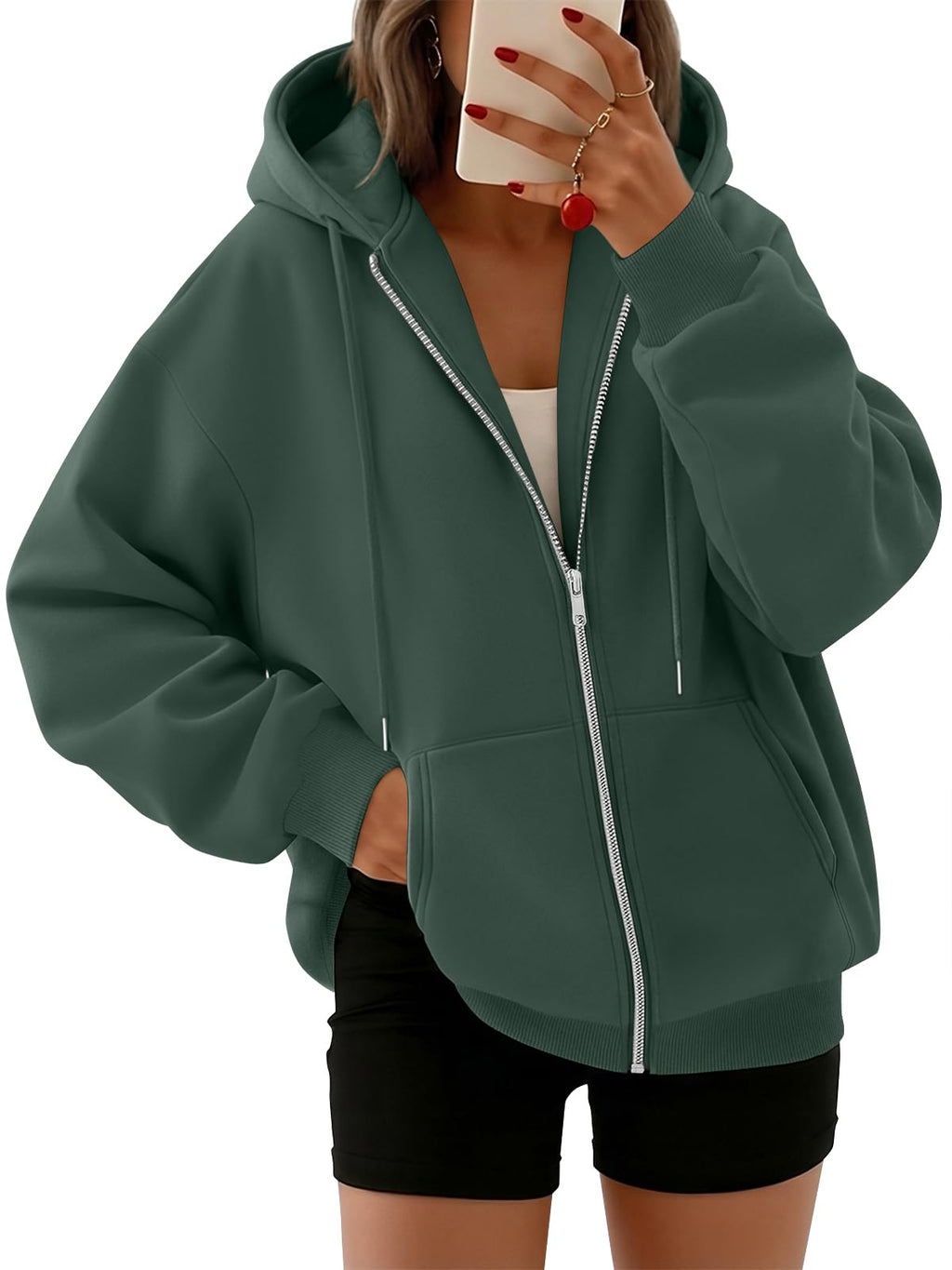 Trendy Queen Womens Oversized Zip Up Hoodies Y2K Fall Sweatshirts 2026 Jansha Store