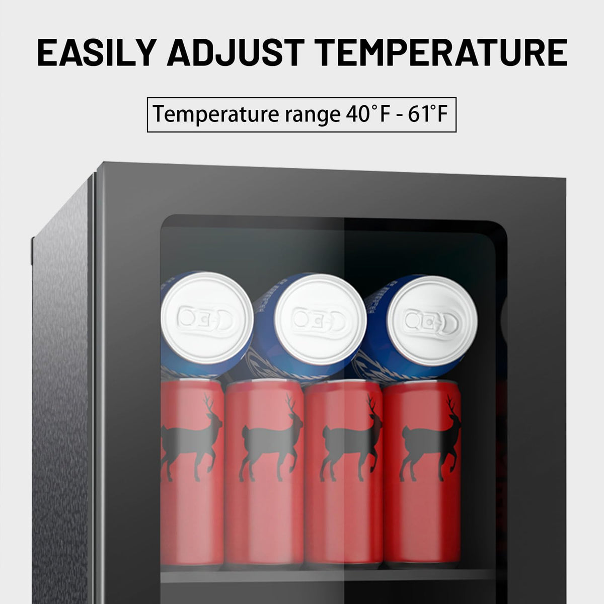 DOGHLY 1.7 Cu.ft Mini Fridge Glass Door, 72 Cans Beverage Refrigerator Jansha Store