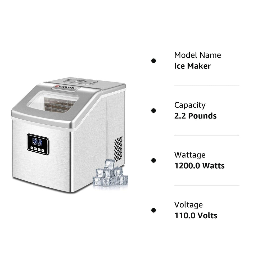 EUHOMY Nugget Ice Maker Countertop, Ready in 7 Mins, 35Lbs/24H Pebble Ice Maker Machine, Self-Cleaning Countertop Sonic Ice Makers with Ice Scoop&Basket, Pellet Ice Maker for Home, Stainless Steel Jansha Store