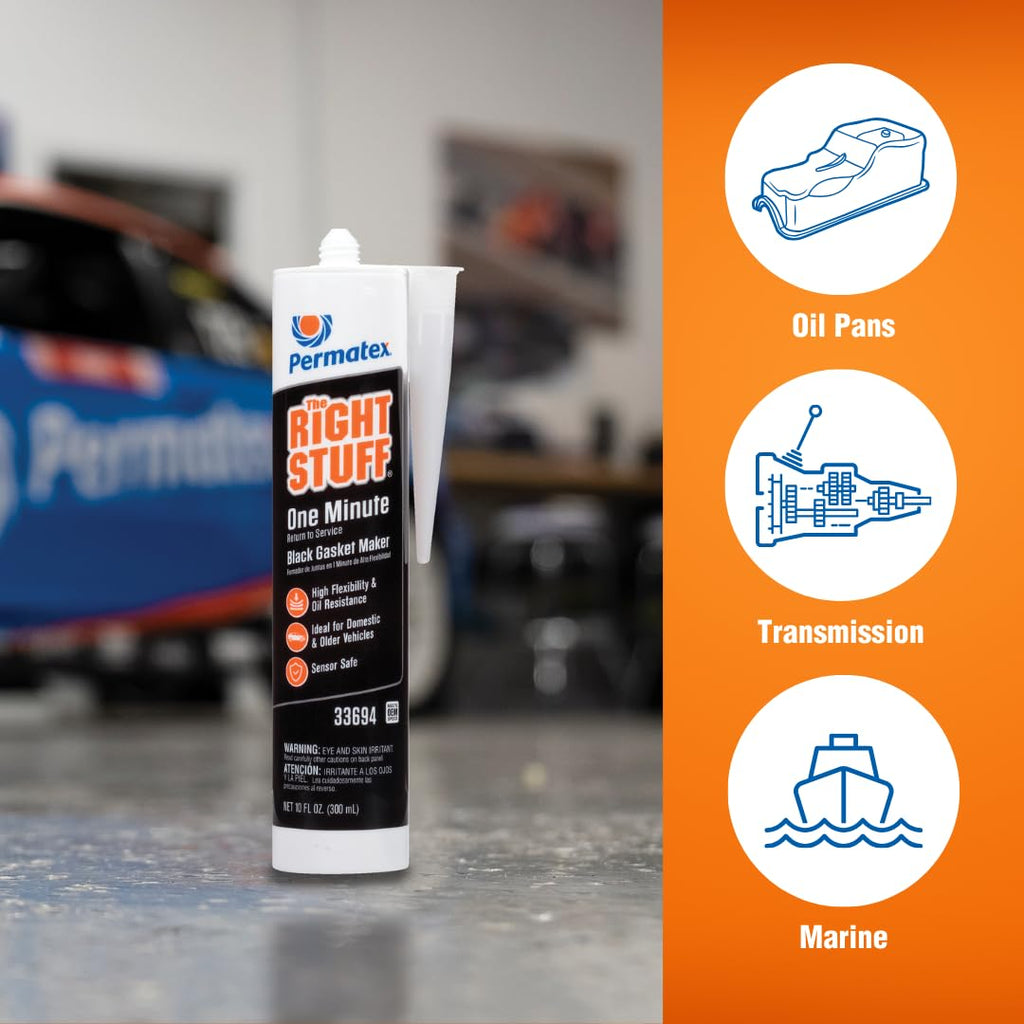 Permatex 82180 Ultra Black Maximum Oil Resistance RTV Silicone Gasket Maker, Sensor Safe and Non-Corrosive, for High Flex and Oil Resistant Applications 3 oz Jansha Store