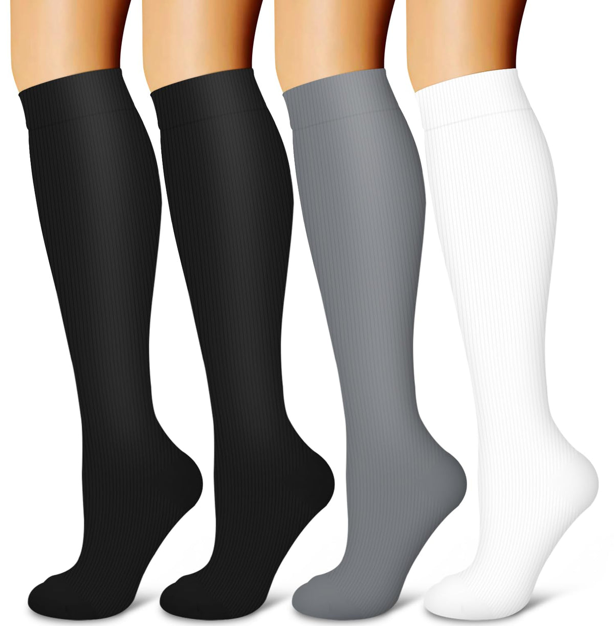 Laite Hebe 4 Pairs-Compression Socks for Women&Men Circulation-Best Support for Nurses,Running,Athletic Jansha Store