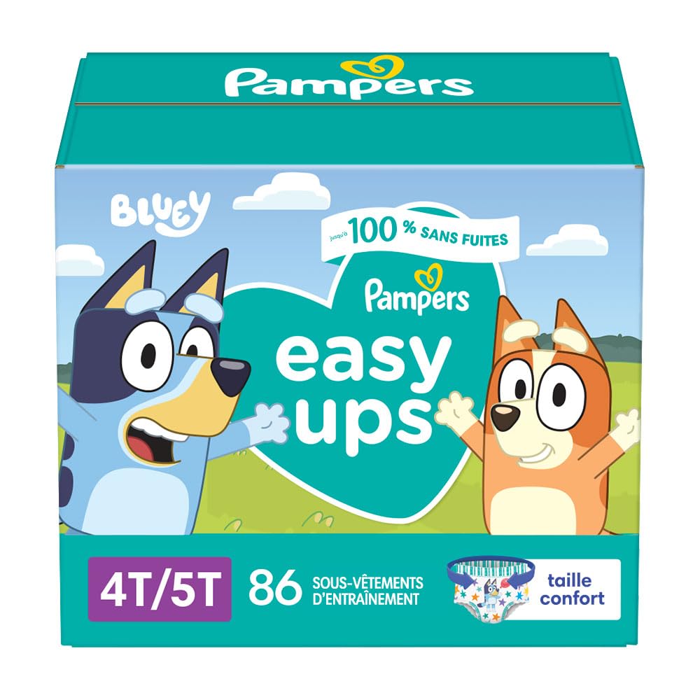 Easy Ups Girls & Boys Potty Training Pants, Size 7 (5T-6T), 84 Count, Bluey Absorbent Pull Up Training Underwear, Up to 100% Leakproof Day and Night, Hypoallergenic Jansha Store