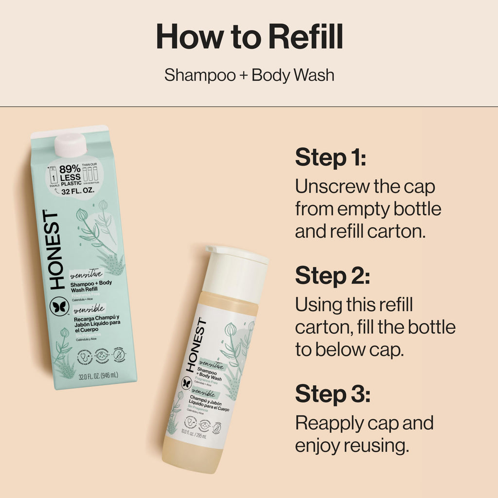 The Honest Company Shampoo & Body Wash, Tear-Free, Fragrance-Free, 10 fl oz Jansha Store