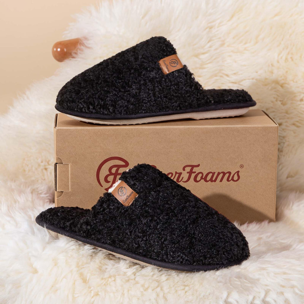 EverFoams Women's Fuzzy Slippers Warm Cozy Memory Foam Indoor House Shoes Jansha Store