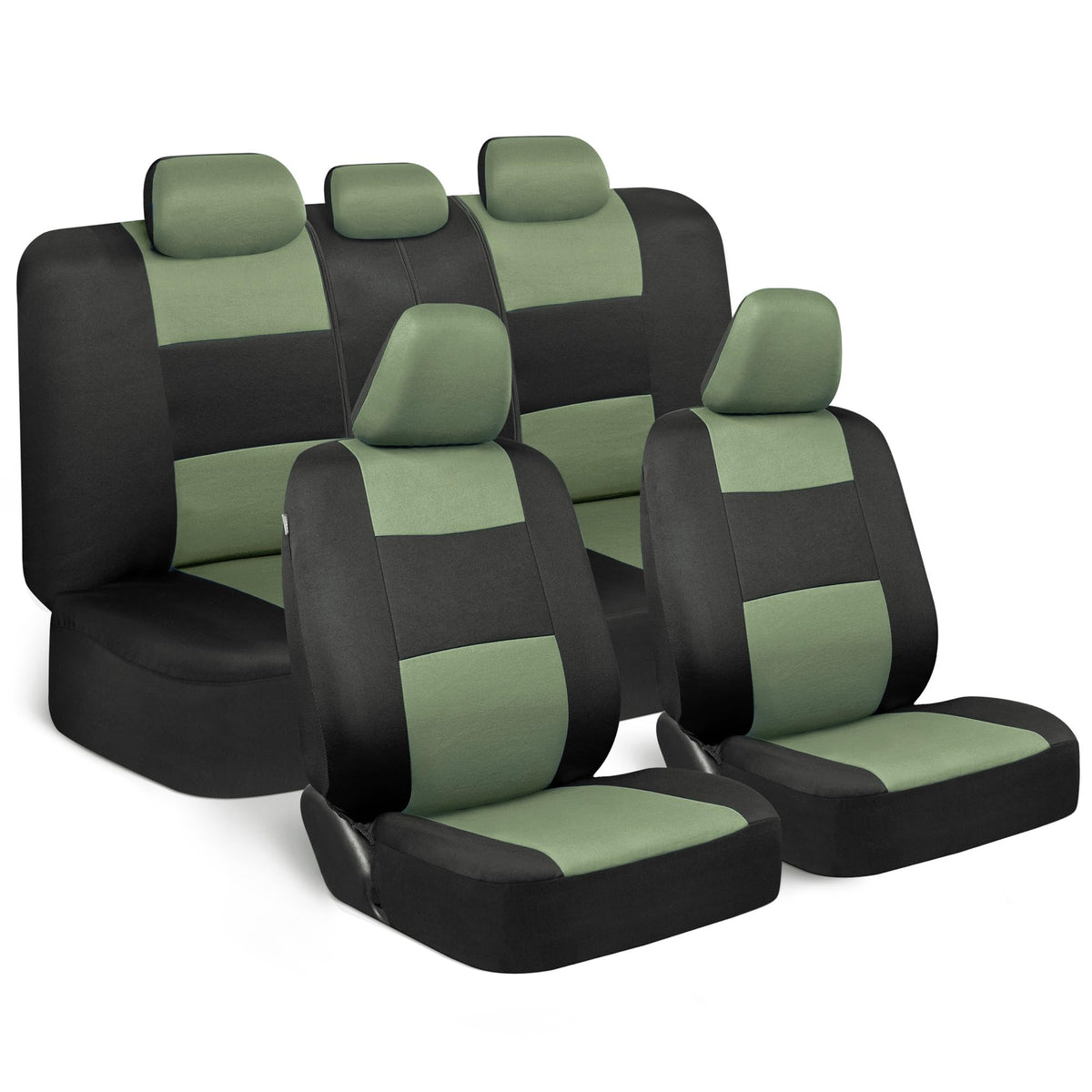 BDK PolyPro Car Seat Covers Full Set in Solid Black, Front and Rear Split Bench Seat Covers for Cars, Easy to Install Car Seats Cover Set and Accessories for Auto Trucks Van SUV - Solid Black Jansha Store