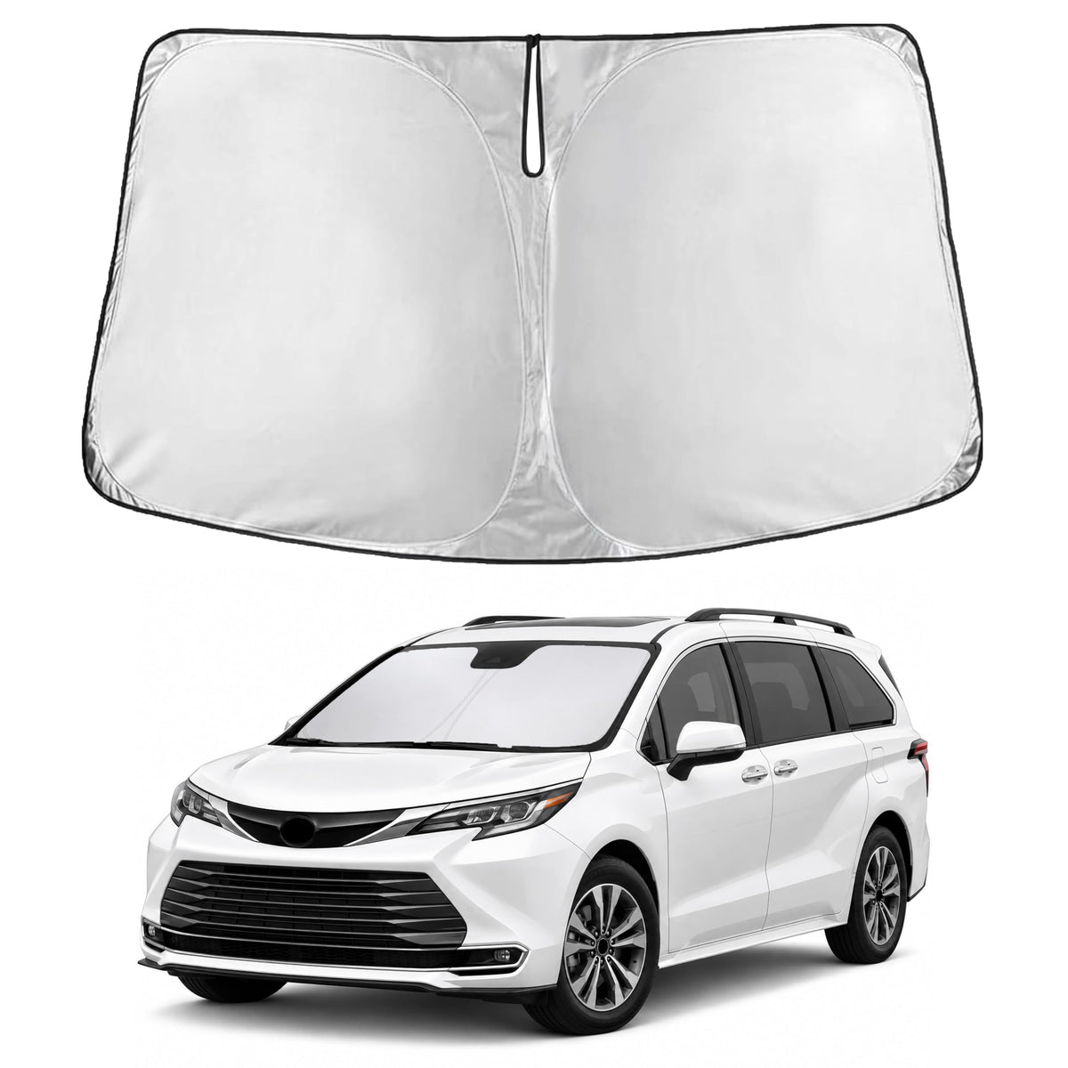 Autovir Windshield Sun Shade, Foldable Car Window Shades, 280T Visor Shade Jansha Store