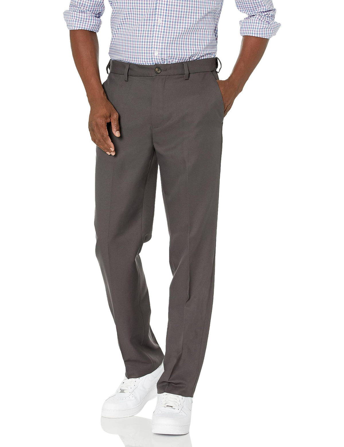 Amazon Essentials Men's Classic-Fit Expandable-Waist Flat-Front Dress Pants Jansha Store
