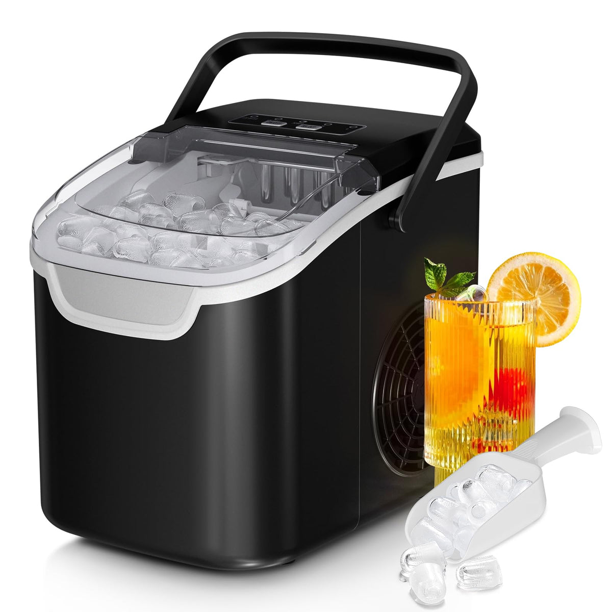 Antarctic Star Countertop Ice Maker Machine, 26Lbs/Day Fastest 6‑Min Ice Jansha Store
