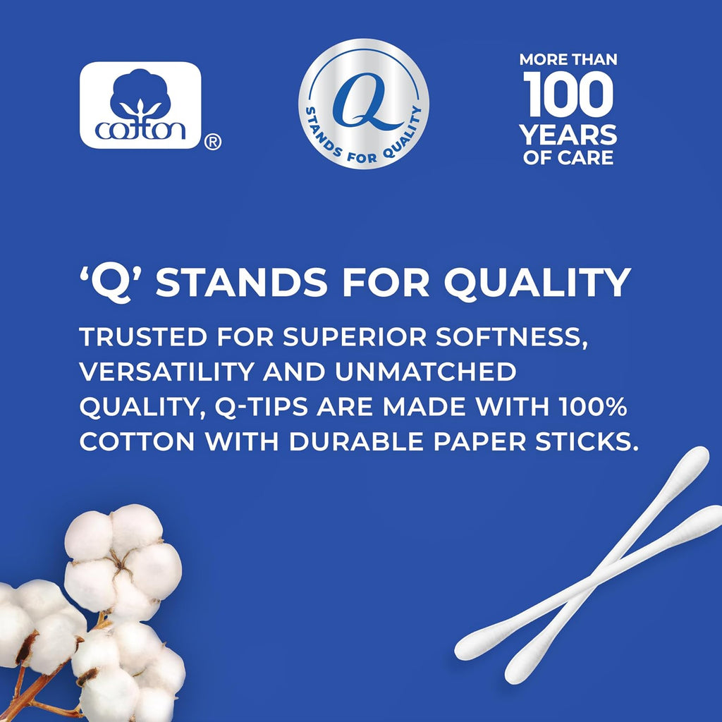 Q-tips Cotton Swabs For Hygiene and Beauty Care Original Cotton Swab Made With 100% Cotton 750 Count Jansha Store