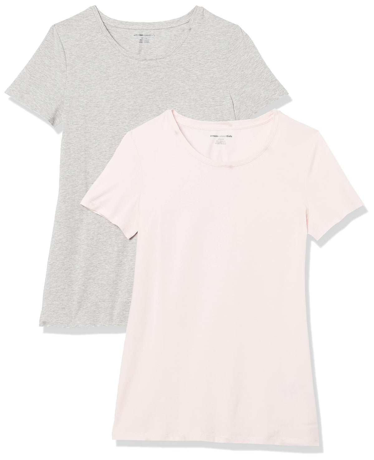 Amazon Essentials Women's Regular-Fit Short-Sleeve T-Shirt (V-Neck or Crewneck), Cotton Modal Blend, Pack of 2 Jansha Store