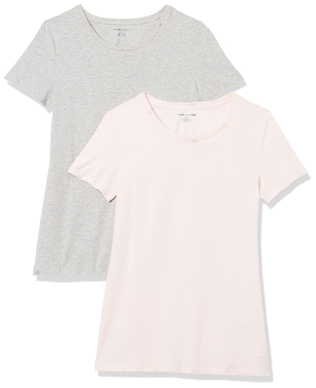 Amazon Essentials Women's Regular-Fit Short-Sleeve T-Shirt (V-Neck or Crewneck), Cotton Modal Blend, Pack of 2 Jansha Store