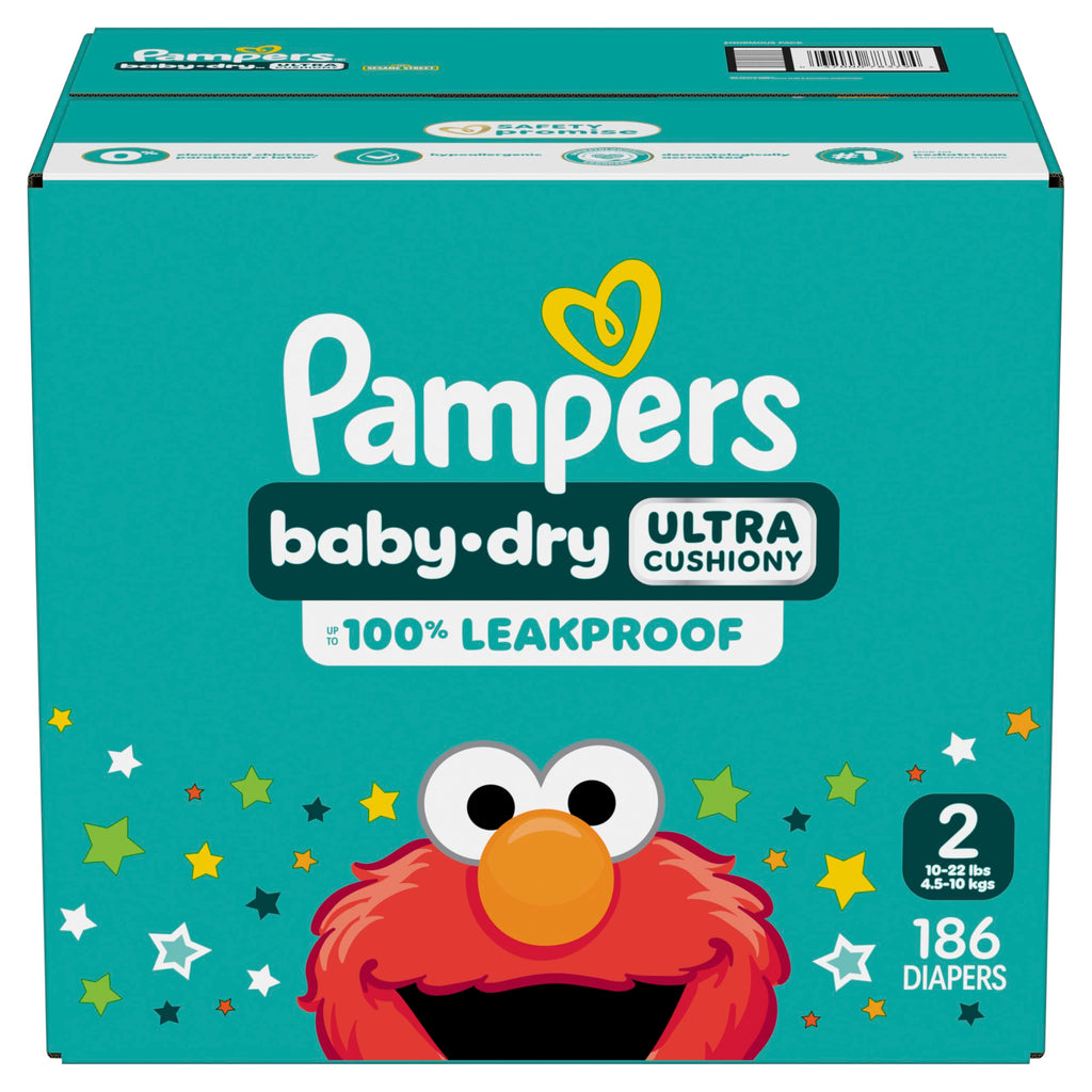 Pampers Baby Dry Ultra Cushiony Diapers, Size 3 (13-26 lbs), 104 Count, Up to 100% Leakproof (Packaging May Vary) Jansha Store