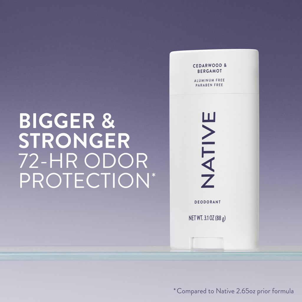 Native Aluminum Free Deodorant, Vanilla & Sandalwood, Large Size Stick, 72 Hour Odor Control, for Women & Men, Contains Naturally Derived Ingredients, 3.1 oz Jansha Store