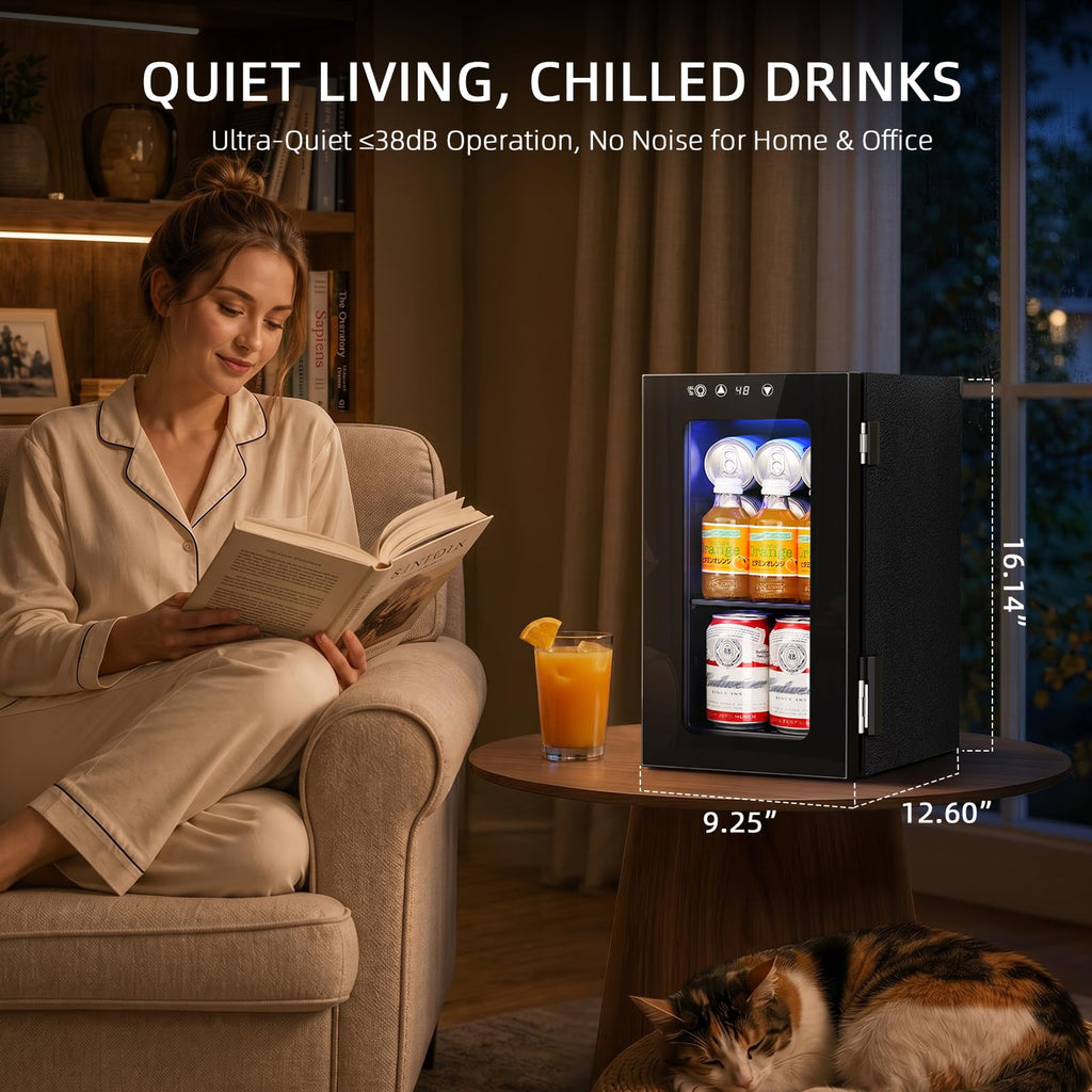 Antarctic Star Beverage Refrigerator Cooler 68 Can, Mini Fridge with Glass Door for Beer Drinks Wine,Freestanding Small Fridge with Electronic Temperature Control for Home and Bar,1.7 cu.ft Jansha Store