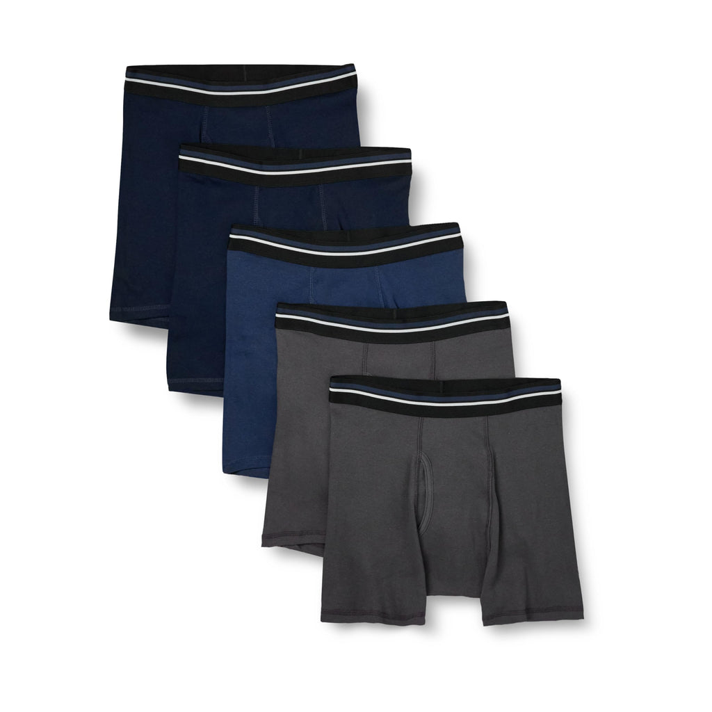 Amazon Essentials Men's Breathable Cotton Boxer Briefs, Tag-Free, Pack of 5 Jansha Store