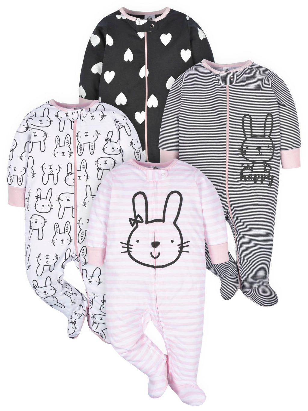Gerber Baby Girls 4-Pack Sleep 'N Play Footie Jansha Store