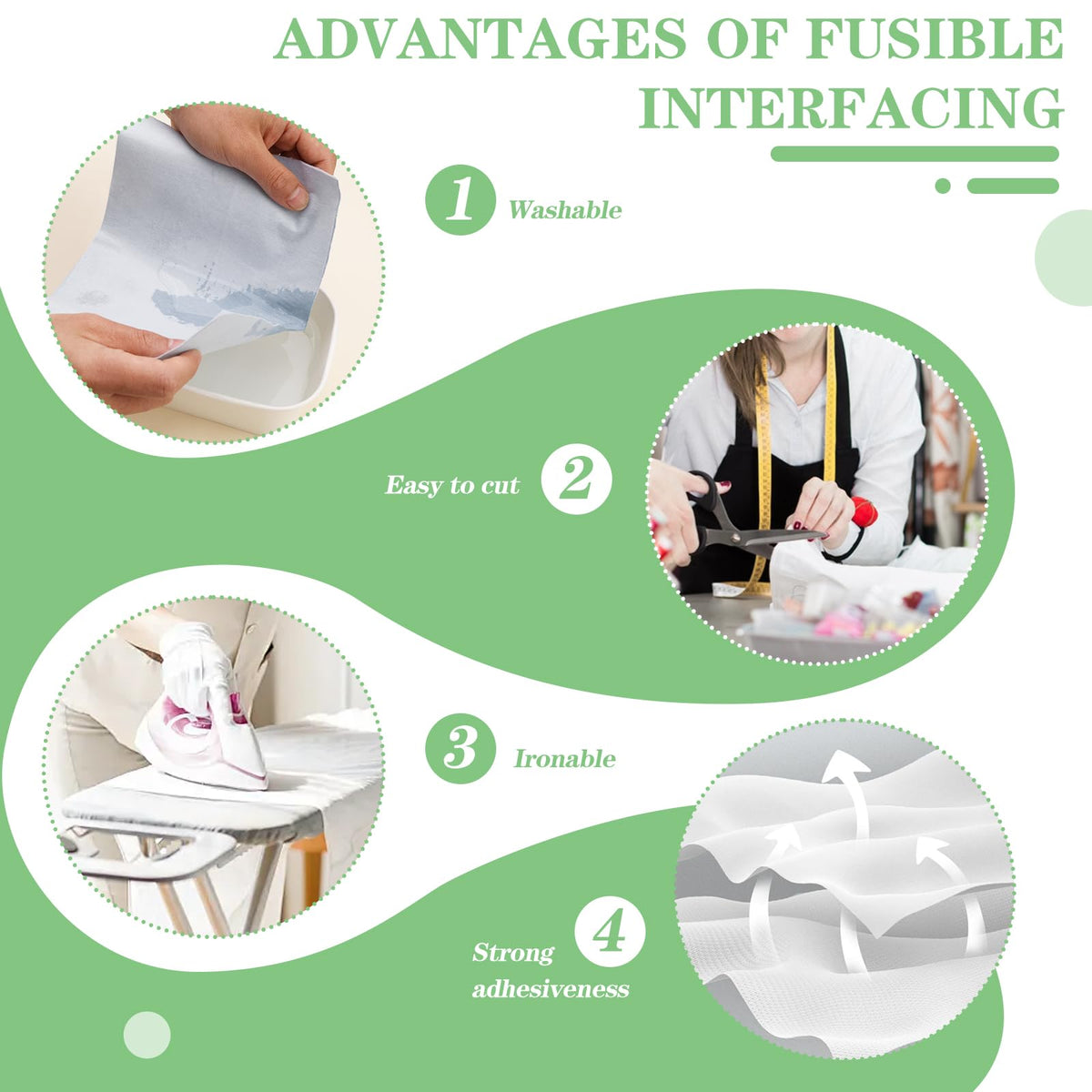 Medium Weight Interfacing Fabric for Sewing Iron On Fusible Interfacing Jansha Store