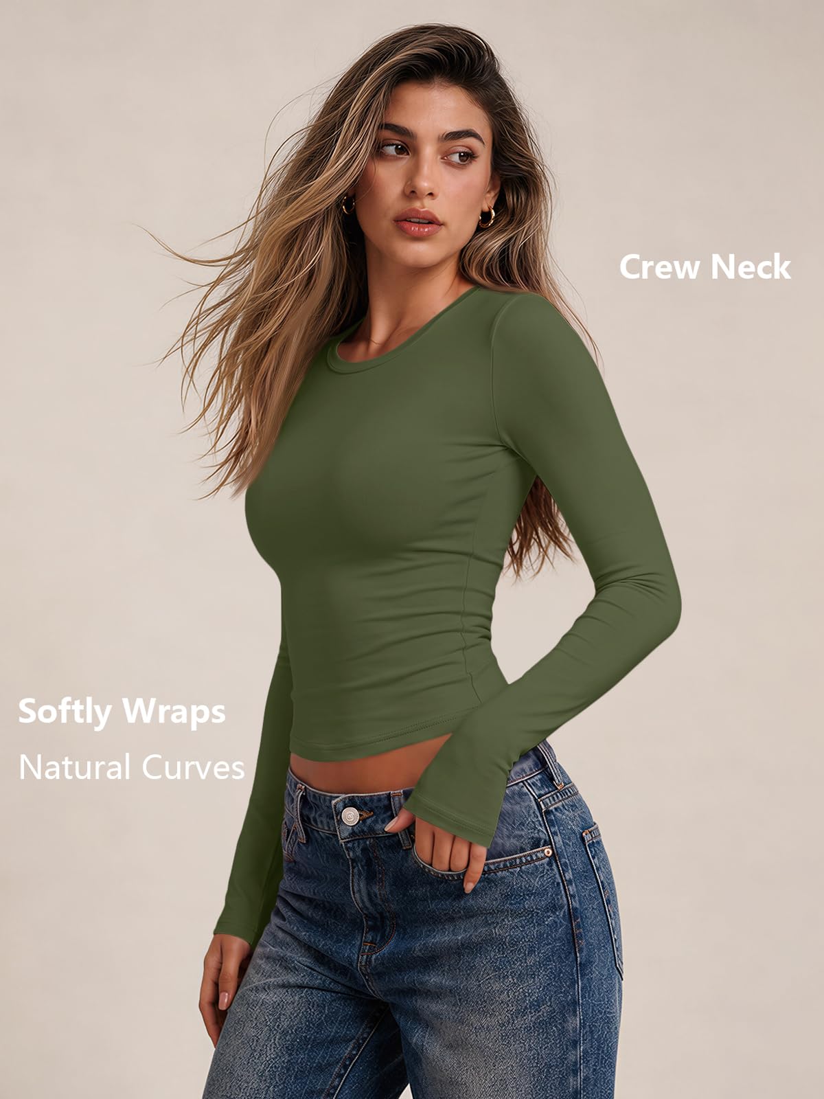 AUTOMET Womens Crew Neck Long Sleeve Shirts Compression Underscrubs Tops Jansha Store