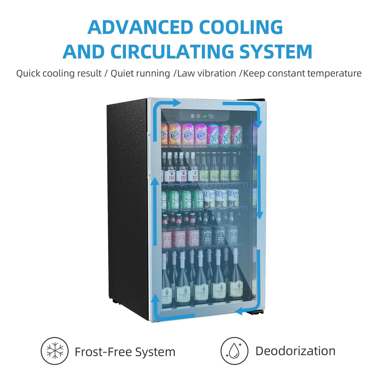 Erivess 24 Can Mini Fridge, 0.6 Cu.ft Beverage Refrigerator Cooler, Black Jansha Store