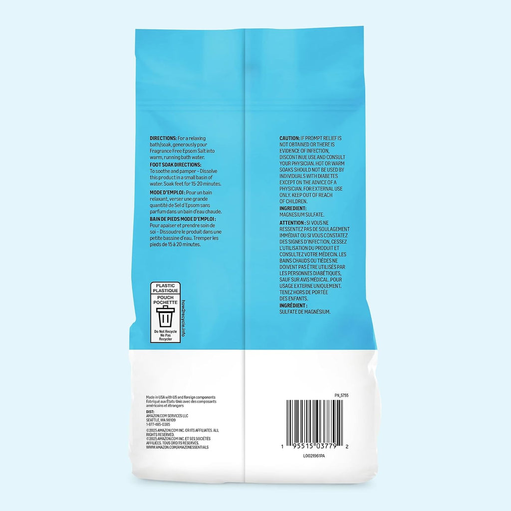 Amazon Essentials Epsom Salt Soak, Magnesium Sulfate USP, 3 Pound, 1-Pack (Previously Amazon Basics) Jansha Store
