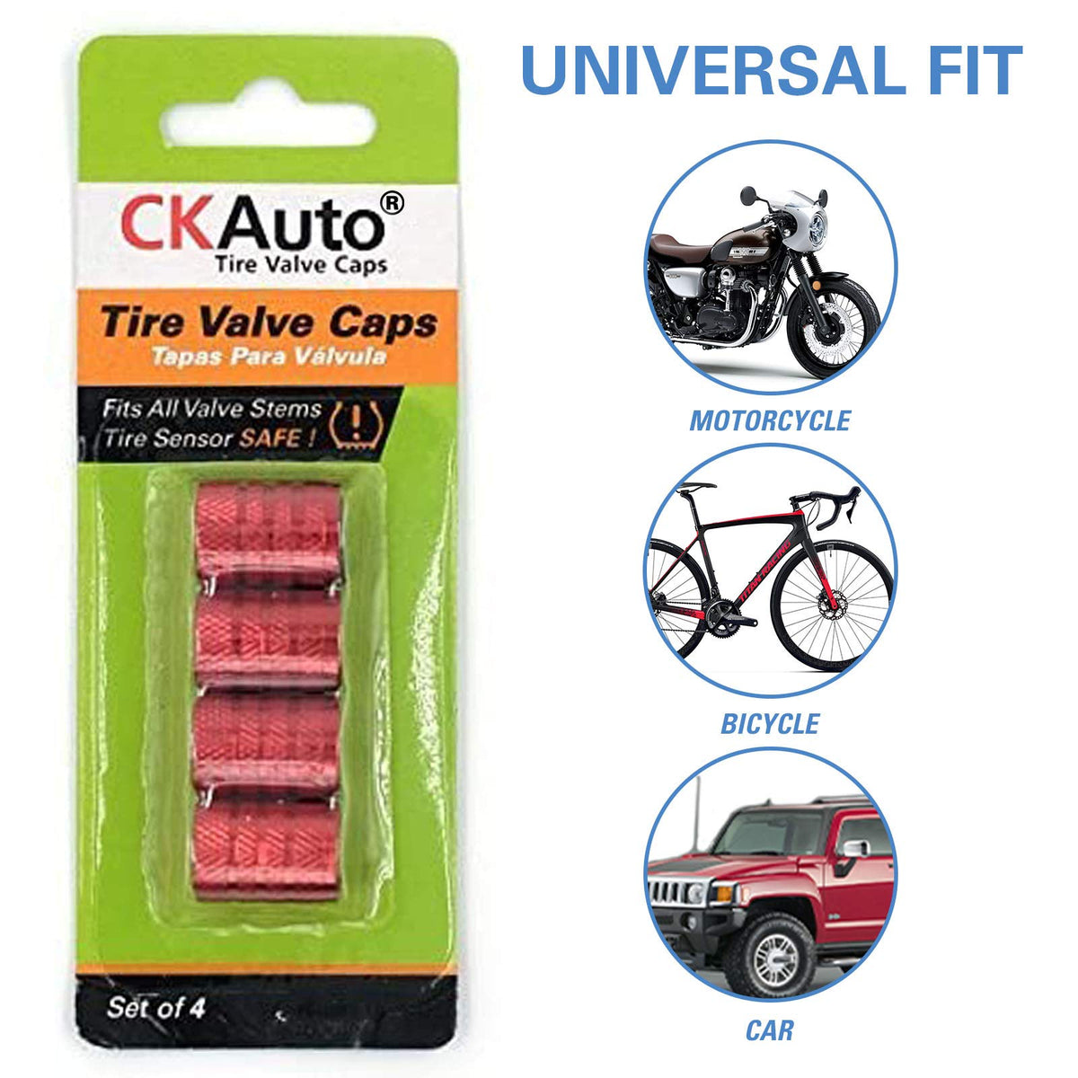 CKAuto Tire Valve Stem Caps, Aluminum Black, 4 pcs/Pack Jansha Store