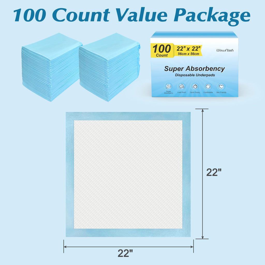 50 Count 30” x 36” Super Absorbency Disposable Underpads Jansha Store