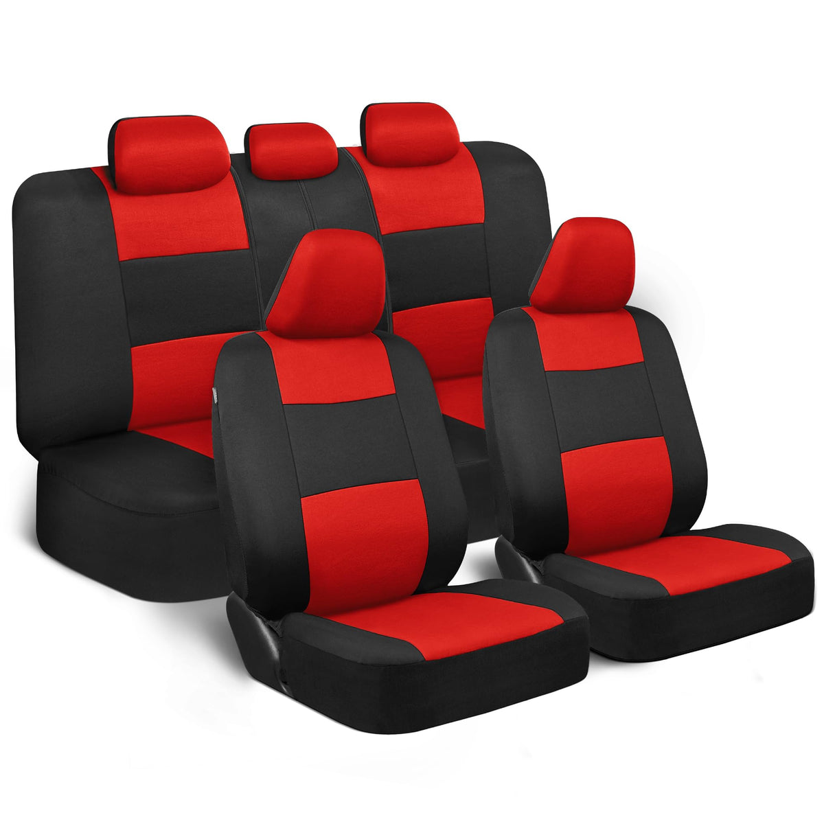 BDK PolyPro Car Seat Covers Full Set in Solid Black, Front and Rear Split Bench Seat Covers for Cars, Easy to Install Car Seats Cover Set and Accessories for Auto Trucks Van SUV - Solid Black Jansha Store