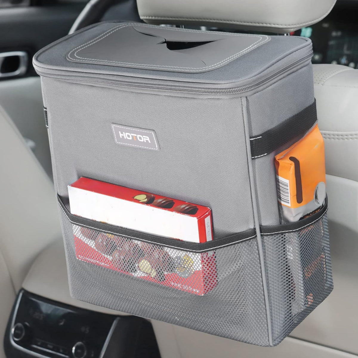 HOTOR Car Trash Can, Leakproof Car Organizer, 2-Gallon, Black Jansha Store