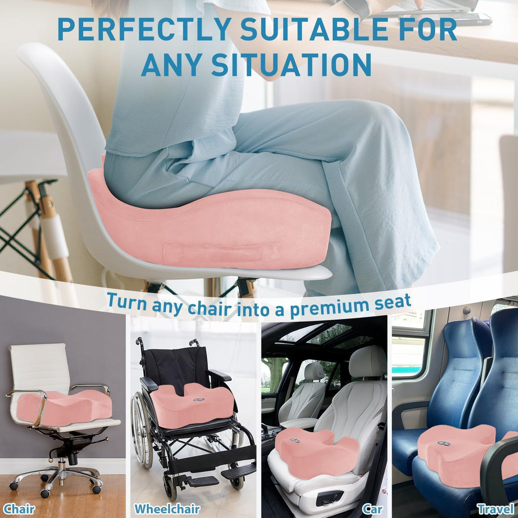 BlissTrends Memory Foam Seat Cushion for Office Chair & Car Seat, Black Jansha Store