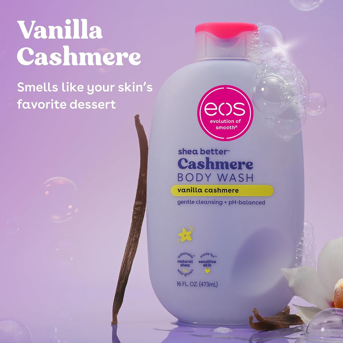 eos Cashmere Body Wash- Vanilla Cashmere, Creamy Gel with Shea Butter, 16 fl oz Jansha Store