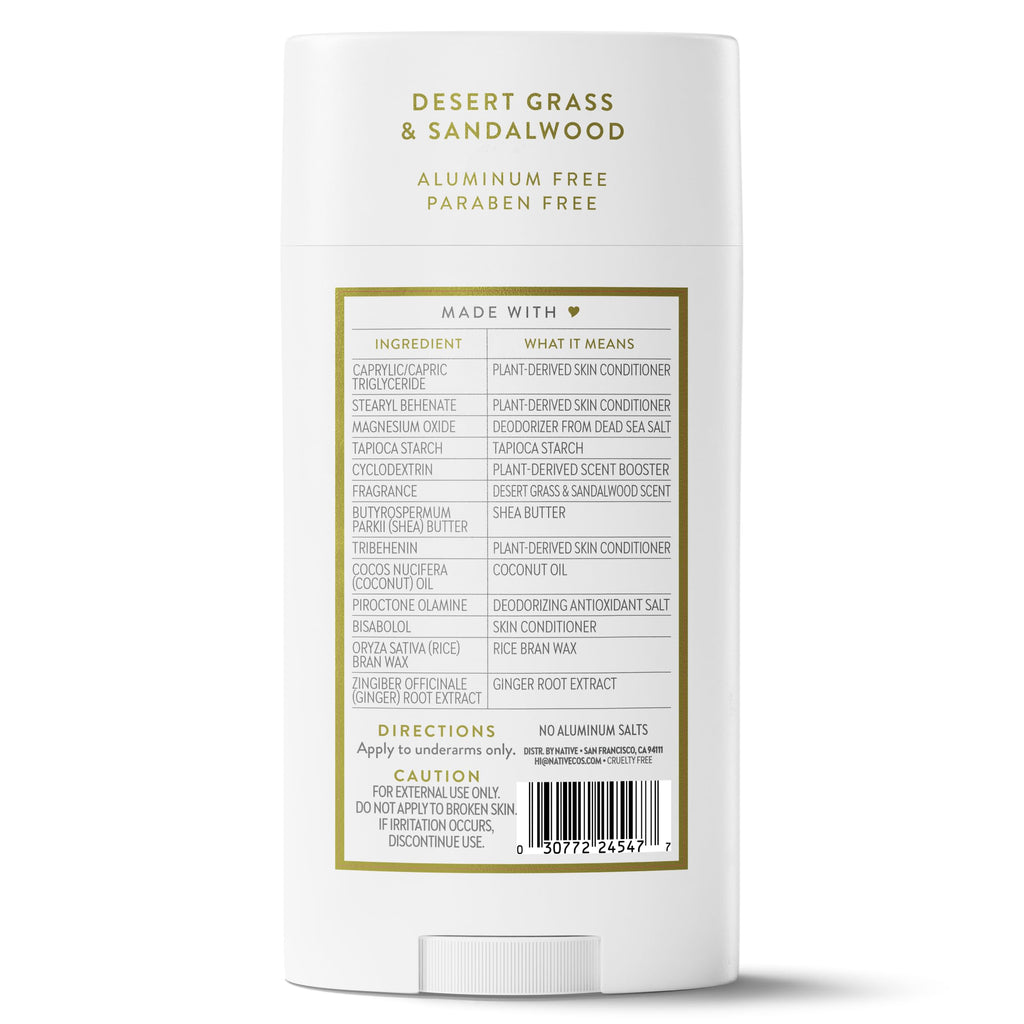 Native Aluminum Free Deodorant, Vanilla & Sandalwood, Large Size Stick, 72 Hour Odor Control, for Women & Men, Contains Naturally Derived Ingredients, 3.1 oz Jansha Store