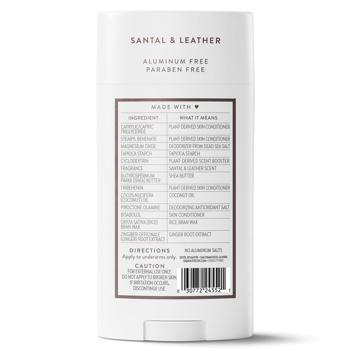 Native Aluminum Free Deodorant, Vanilla & Sandalwood, Large Size Stick, 72 Hour Odor Control, for Women & Men, Contains Naturally Derived Ingredients, 3.1 oz Jansha Store