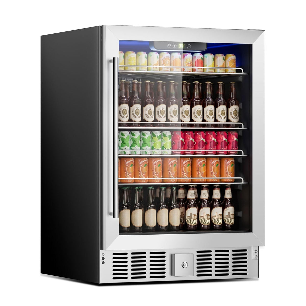 DOGHLY 1.7 Cu.ft Mini Fridge Glass Door, 72 Cans Beverage Refrigerator Jansha Store
