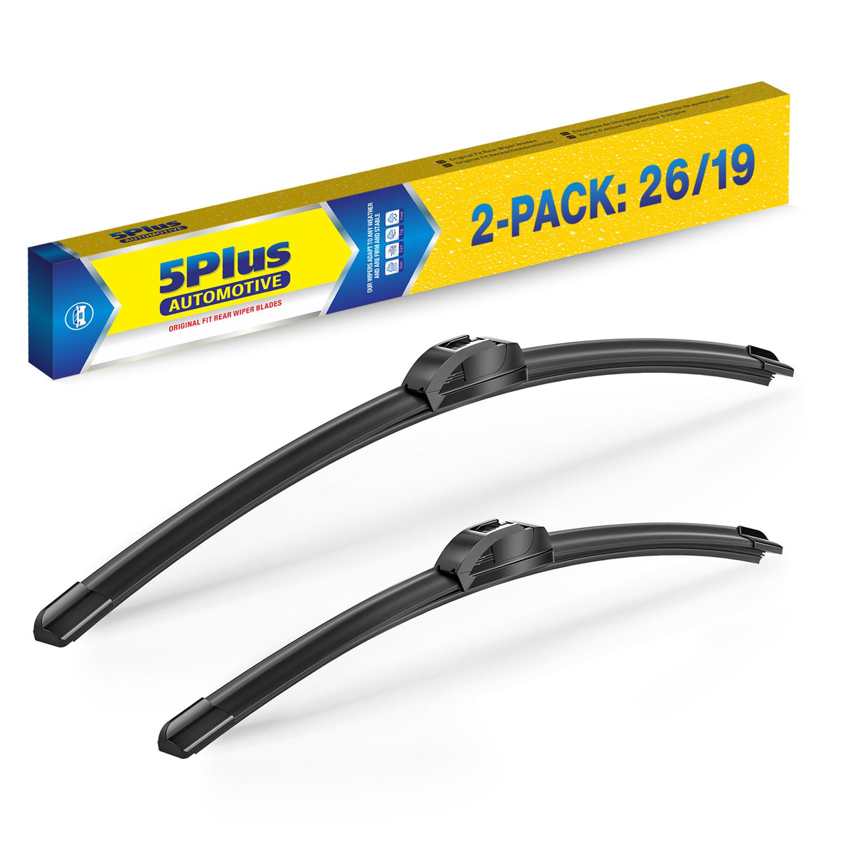 5 PLUS 20" Wiper Blades 2 Pack for J/U HOOK Front Arms,Premium All-Seasons Jansha Store