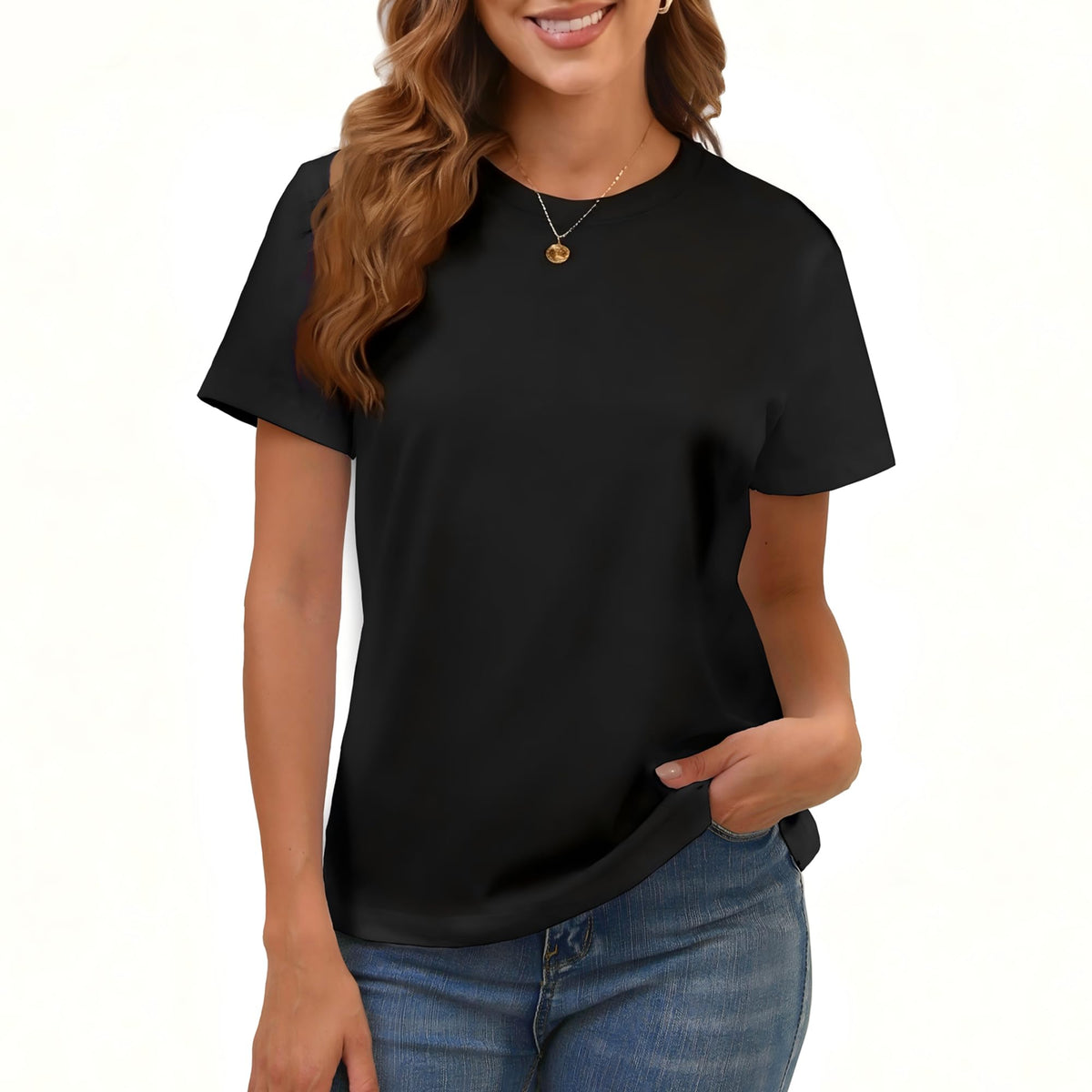 BJY Cotton Basic T Shirts for Women,Crew Neck Short Sleeve Summer Shirts(2XS-3XL, 20+ Color) Jansha Store