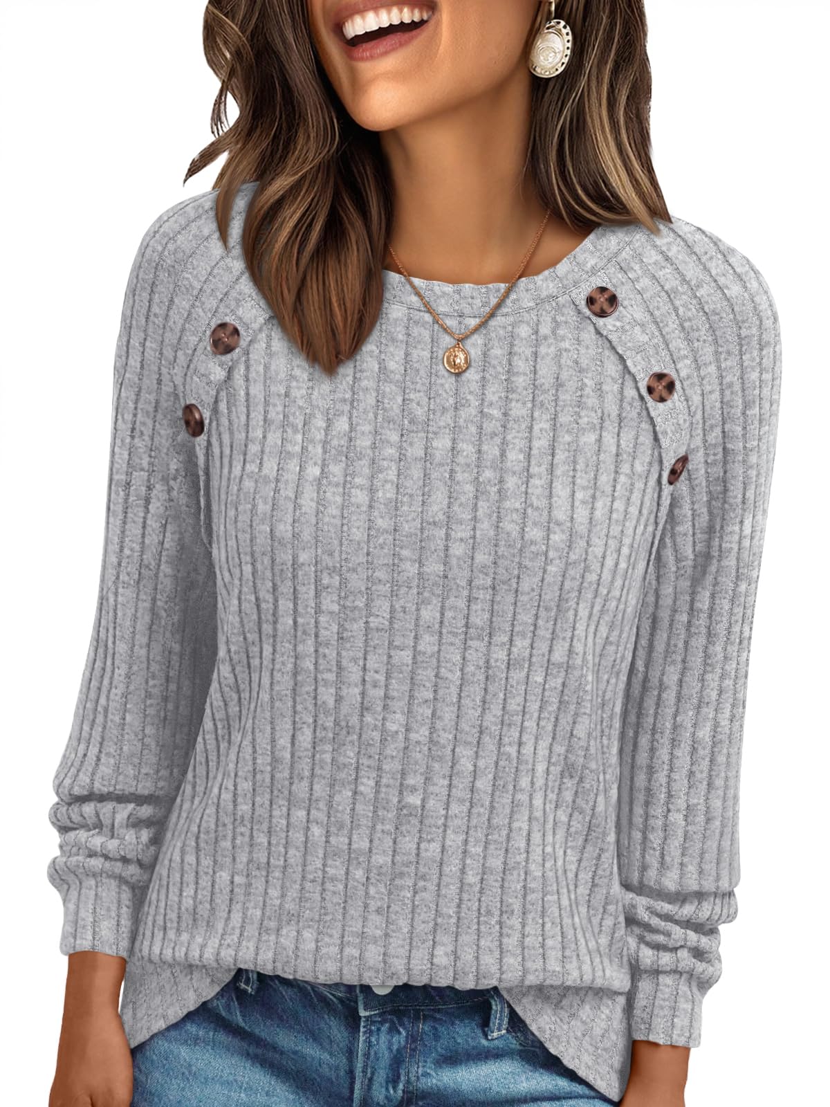 AUTOMET Womens Long Sleeve Shirts Fall Sweaters Business Casual Tops Blouse Jansha Store