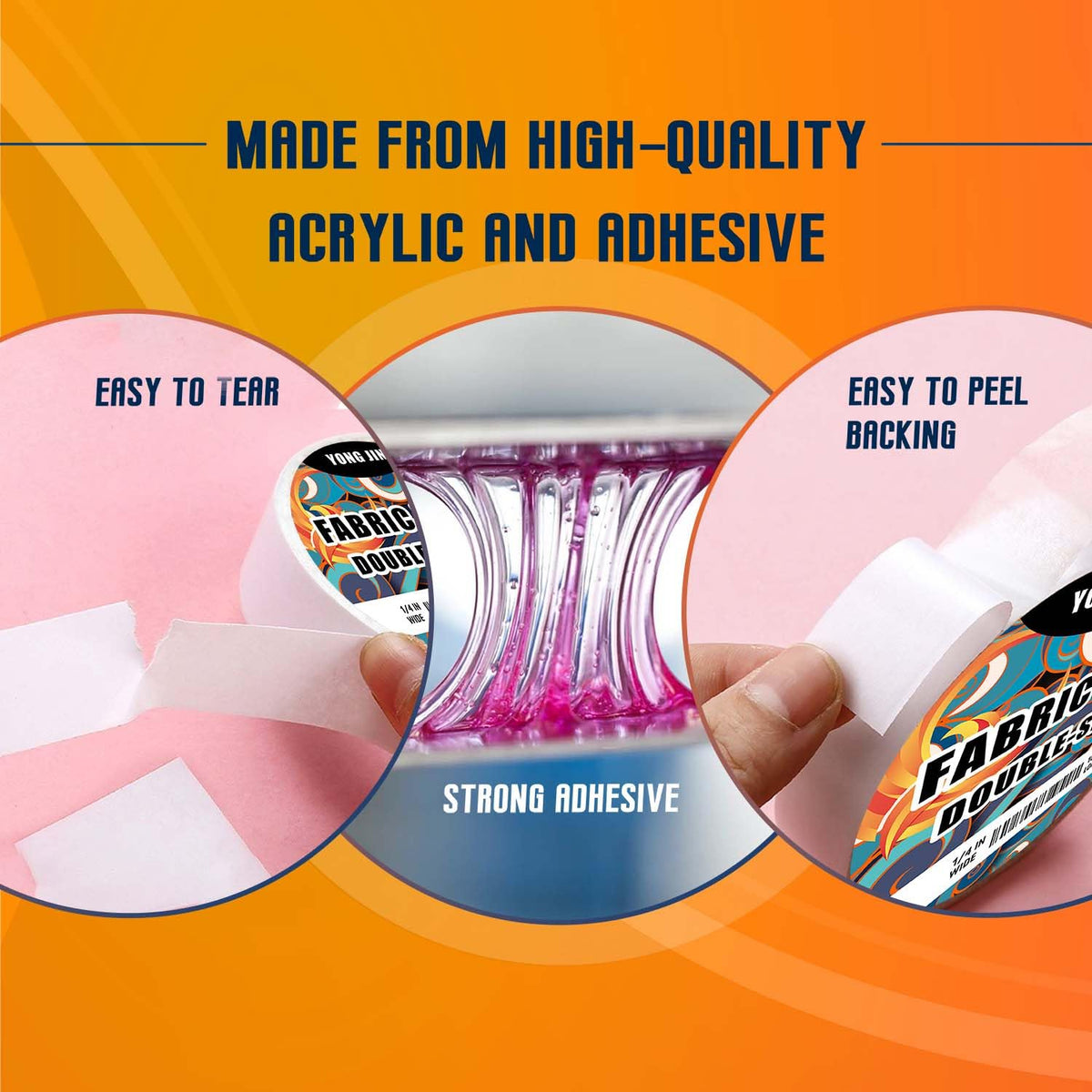 Double-Sided Fabric Tape,Hem Tape No Sew No Iron,1/4"+1/2" (2 Rolls) Jansha Store