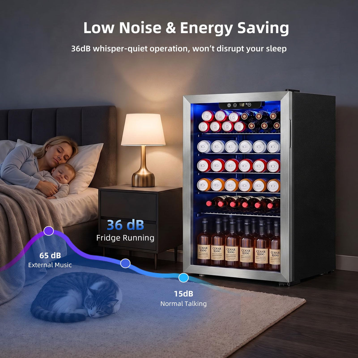 Antarctic Star Beverage Refrigerator Cooler 68 Can, Mini Fridge with Glass Door for Beer Drinks Wine,Freestanding Small Fridge with Electronic Temperature Control for Home and Bar,1.7 cu.ft Jansha Store