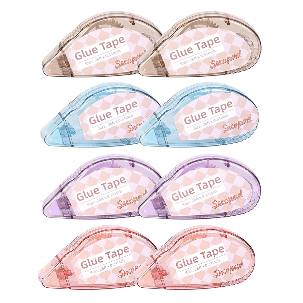Secopad Scrapbook Tape, Glue Tape for Crafts, 12 Pack, Clear Colored Shell Jansha Store
