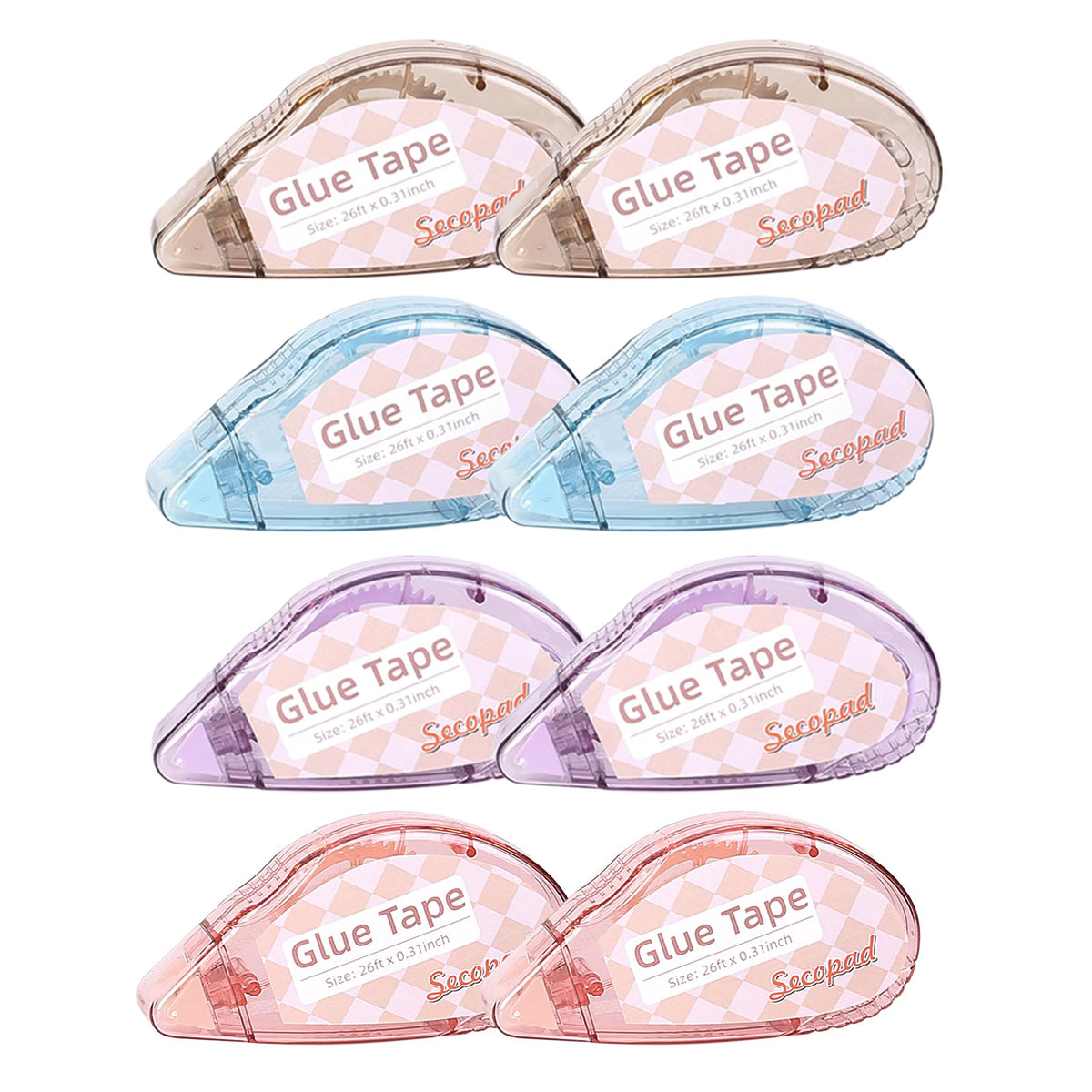 Secopad Scrapbook Tape, Glue Tape for Crafts, 12 Pack, Clear Colored Shell Jansha Store